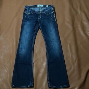 BKE Starlite Dark Blue Flare Jeans
